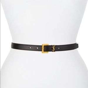 YSL Monogram Leather Belt - Sz 32